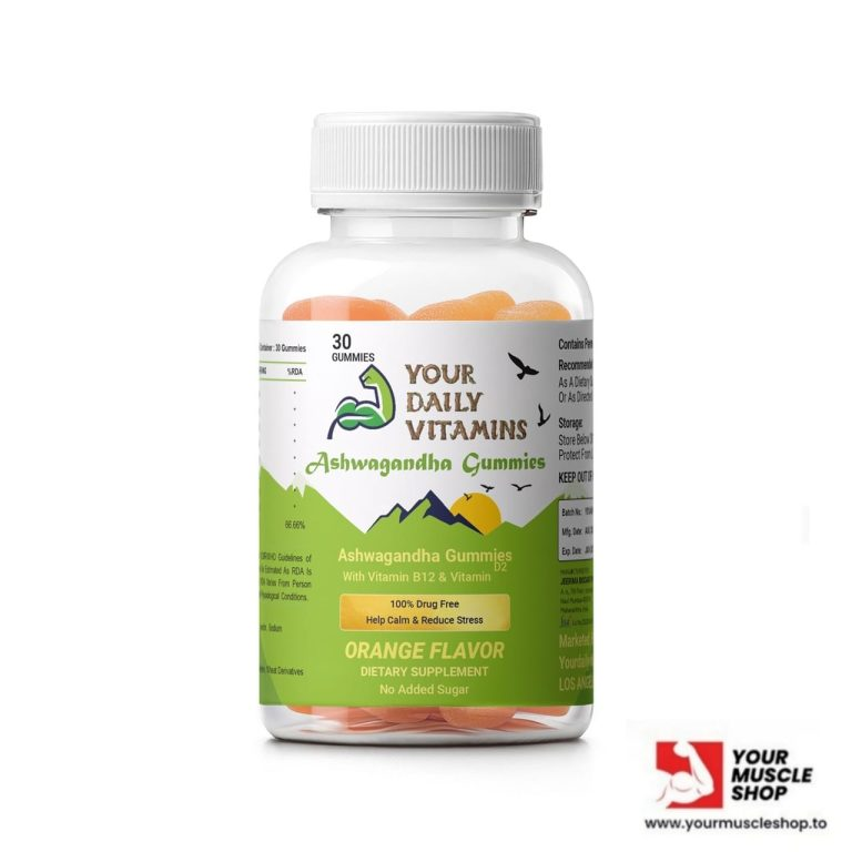 ASHWAGANDHA GUMMIES ( 500MG / PER GUMMY ) [ 30 GUMMIES BOTTLE ] – ORANGE FLAVOR