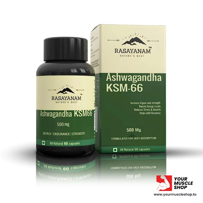ASHWAGANDHA KSM-66 – ASHWAGANDHA ROOT EXTRACT – (500MG / PER TAB) – [60 CAPSULES] – RASAYANAM