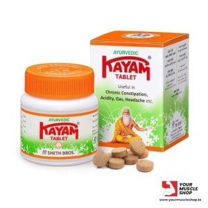 AYURVEDIC KAYAM TABLETS ( CHRONIC CONSTIPATION, ACIDITY , GAS HEADACE ) [ 30 TABLETS ] – SHETH BROS